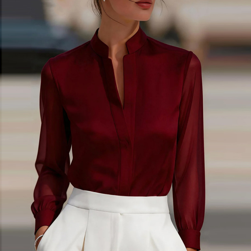 New Mesh See Through Fashion S - Silk Blouse ulasan dan harga