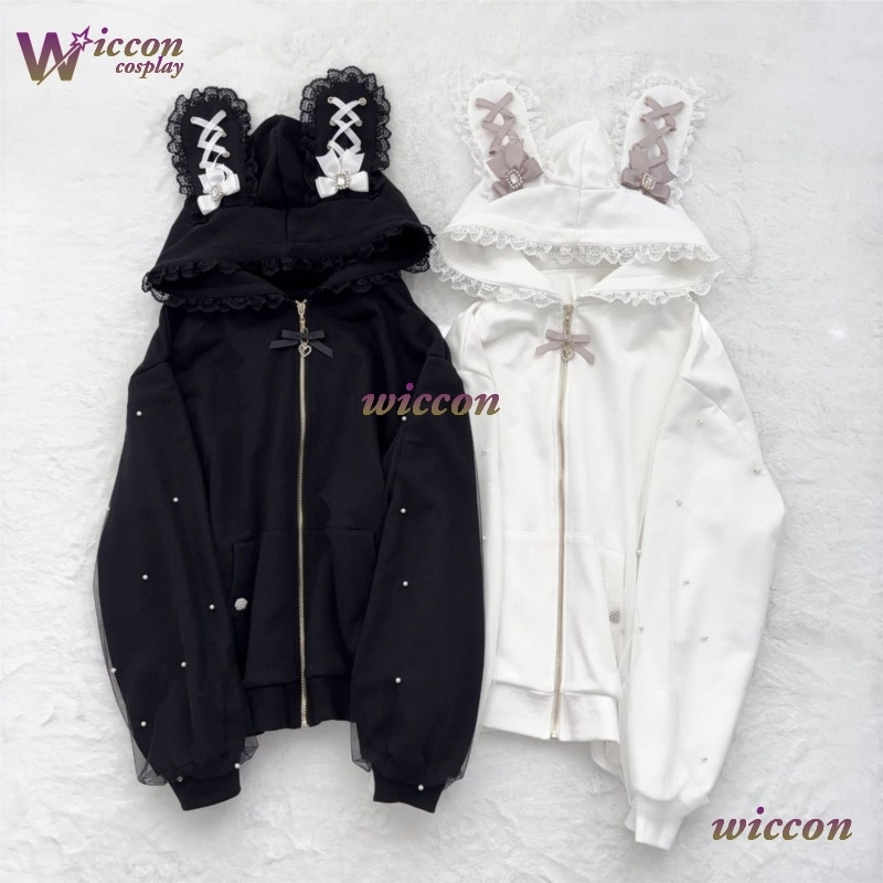 Rabbit's Ears Bow Hoodies Eleg - Formal Skirt ulasan dan harga